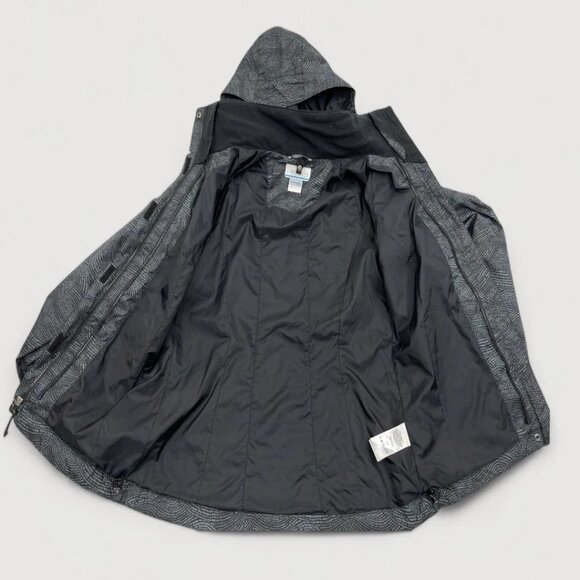 Columbia Windbreaker Water Resistant Hooded Gray Print Jacket Men's Small S - Picture 10 of 10